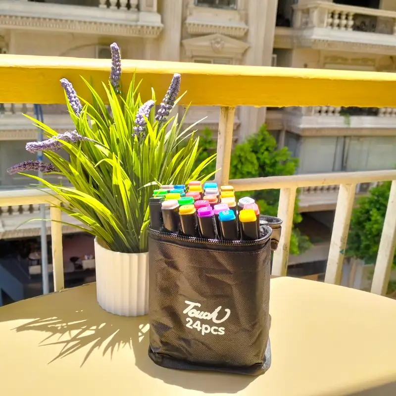 Product image of ألوان ماركر كحولية تاتش - طقم 24 لون (مع شنطة قماش)