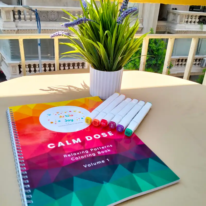 Product image of كراسة التلوين العلاجية Calm Dose (مع صفحات Brain Dump وتفريغ الأفكار) - 30 تصميم -Volume 1