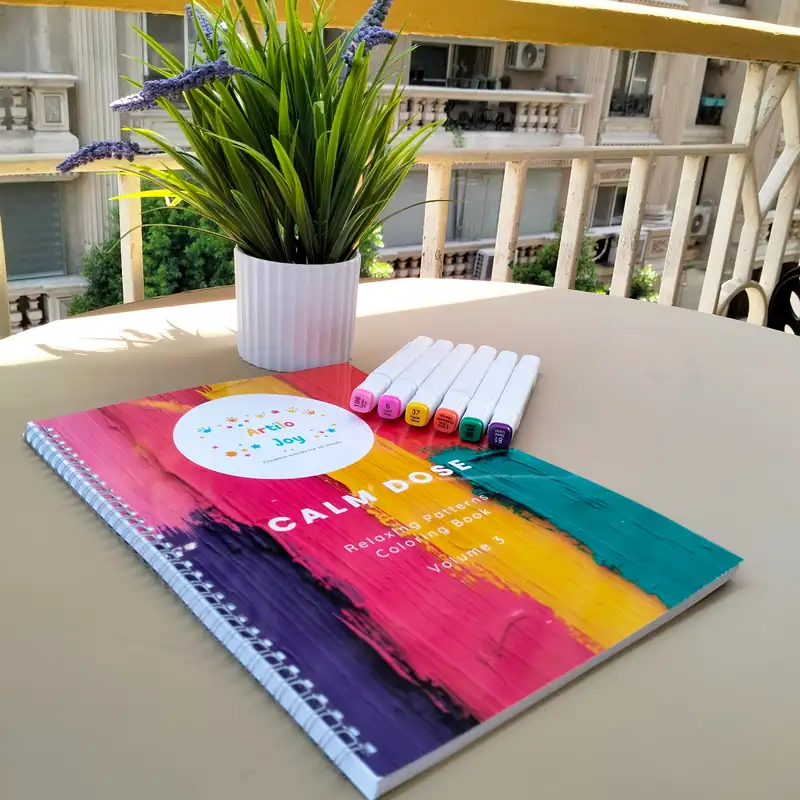 Product image of كراسة التلوين العلاجية Calm Dose (مع صفحات Brain Dump وتفريغ الأفكار) - 30 تصميم -Volume 3
