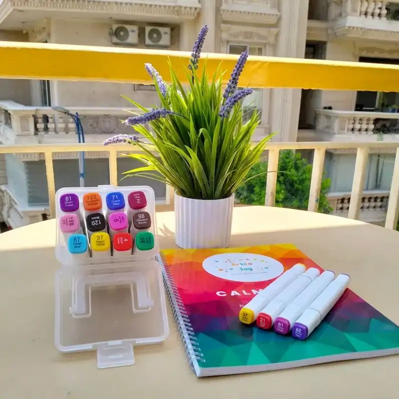 Product image of My Time Bundle (1 Relaxing Coloring Book + 12 Markers Touch Young + White Gel Pen)